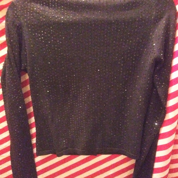 Kenneth Cole Silk Blend Sequined Black Sweater (S) - Picture 3 of 3